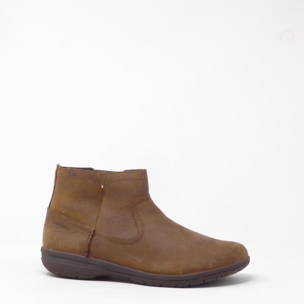 Merrell Chestnut Leather Side-Zip Ankle Bootie